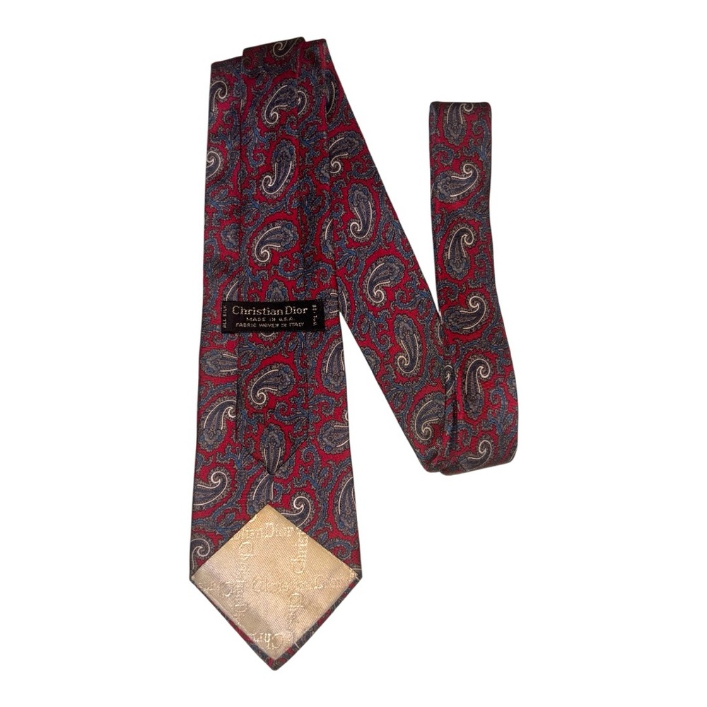 Dior Red and Blue Paisley Tie - Picture 2 of 2